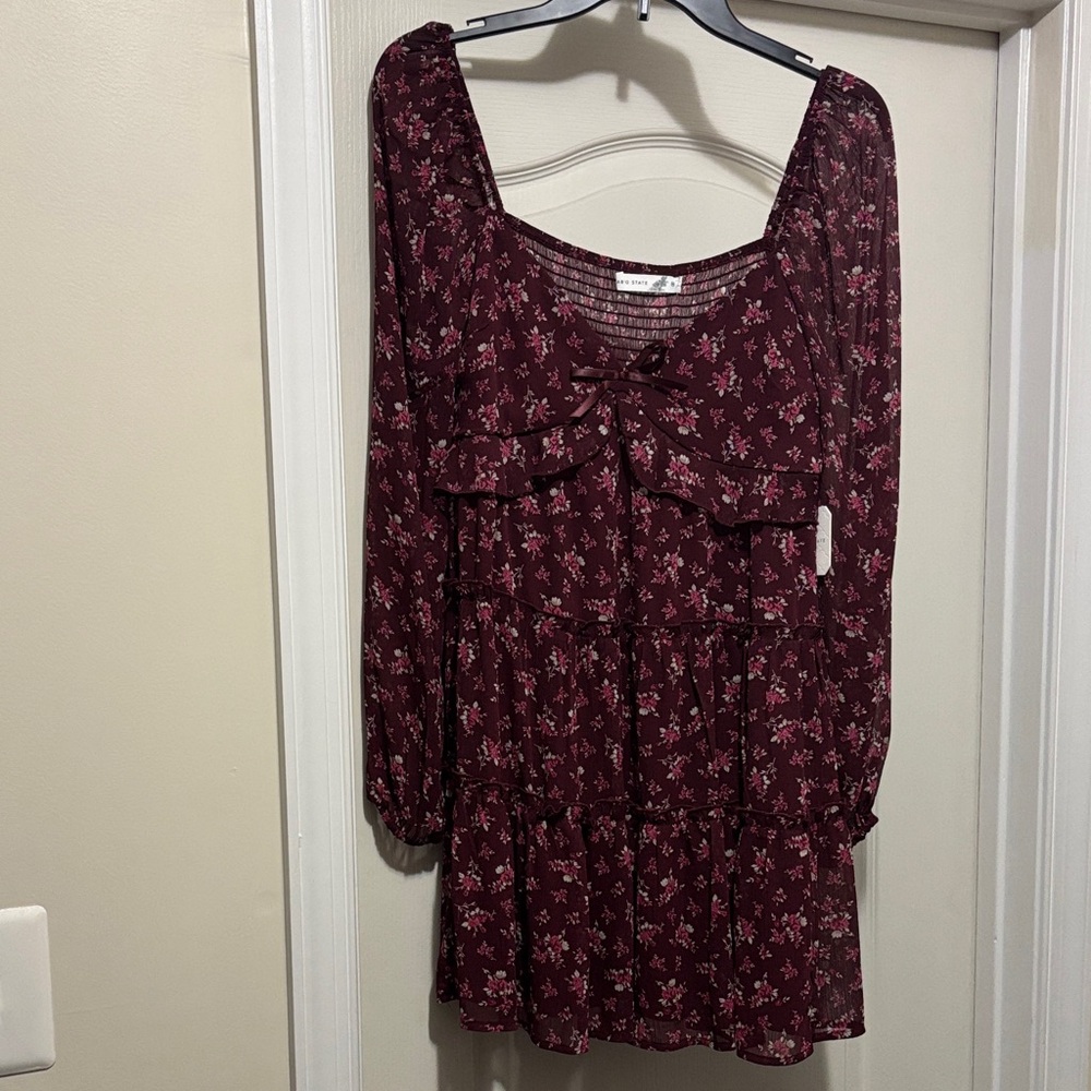 Altar'd State Burgundy Floral Dress